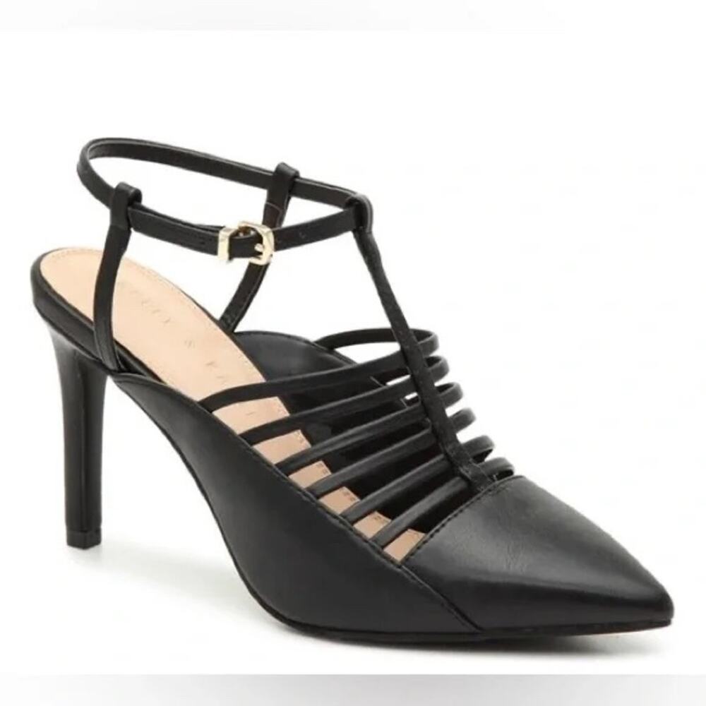 KELLY & KATIE Pyper Black Black Pump Heels SZ 8